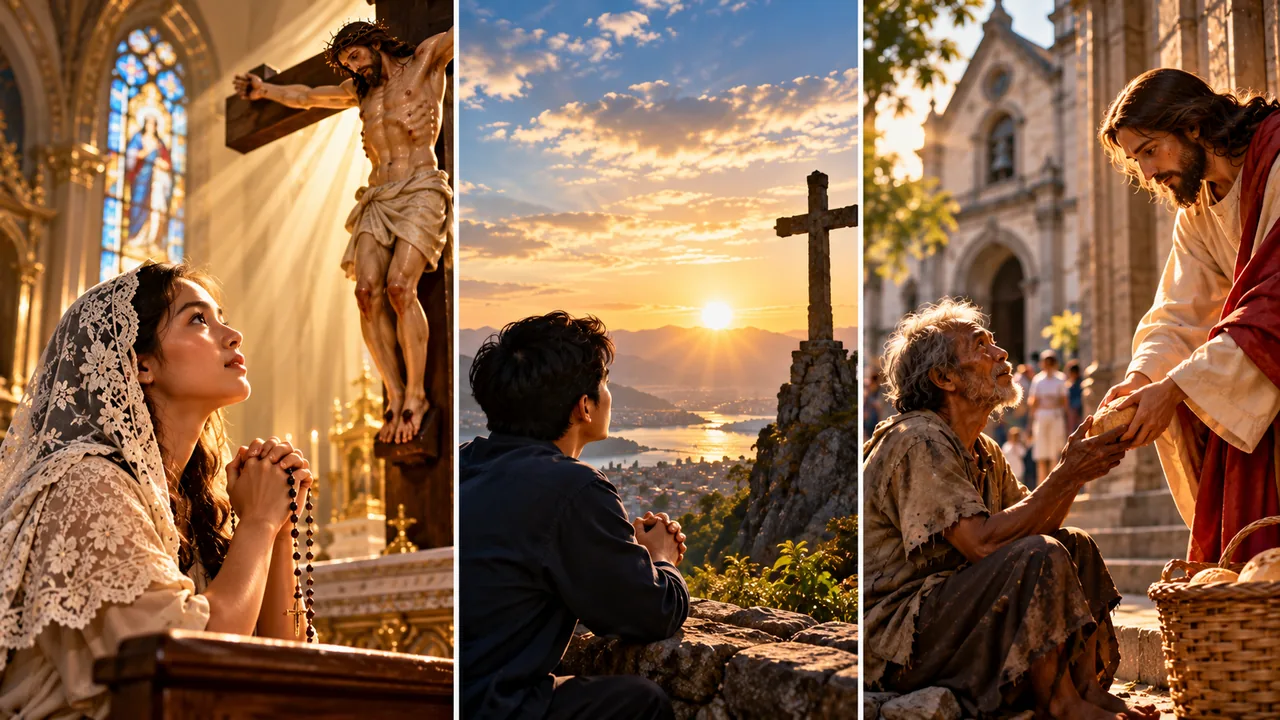 Act of Faith, Act of Hope, and Act of Charity — devotional artwork