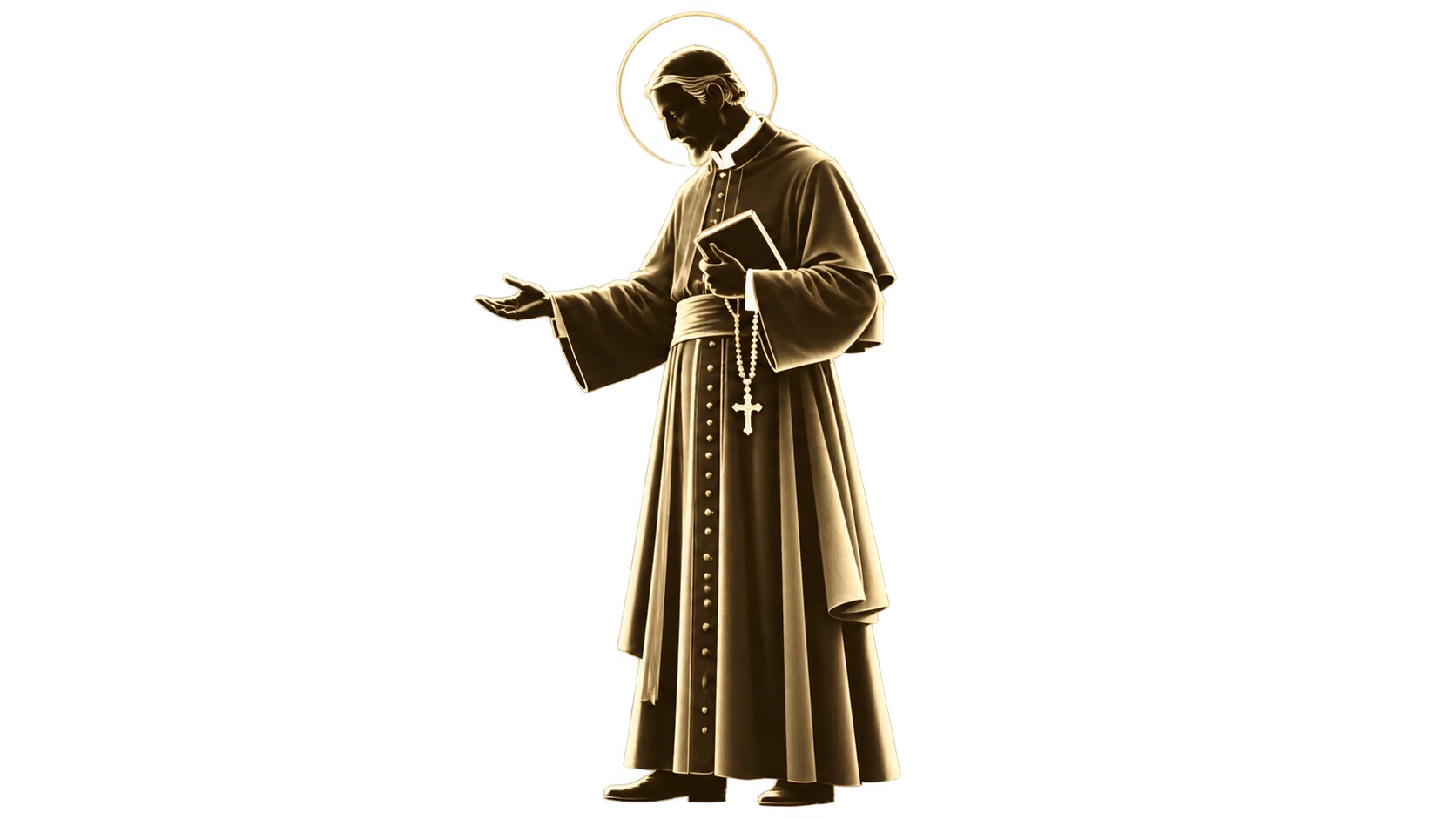 Saint Vincent de Paul holding a book and rosary